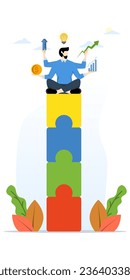 Business concept. Team metaphor. people connect puzzle elements. Vector illustration flat design style. Symbol of teamwork, cooperation, partnership vector. flat illustration on white background.