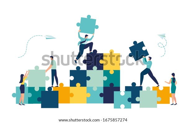 Business Concept Team Metaphor People Connecting Stock Vector (Royalty ...