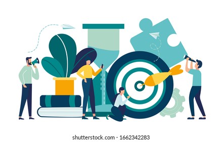 Business concept. Team metaphor. Vector illustration flat design style Symbol of teamwork, cooperation, partnership, business promotion and development vector