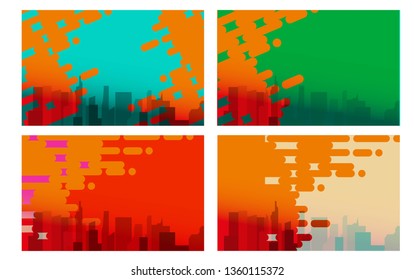 Business concept template with city background