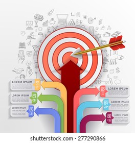 Business concept template Business target reaching idea with arrow. Can be used for banner, template, diagram, etc. EPS 10 contains transparency