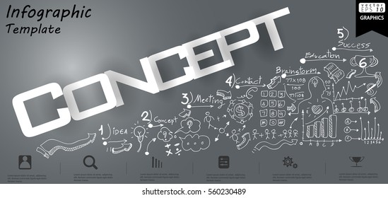 Business Concept text modern Idea and Concept Vector illustration Infographic template with  icon.