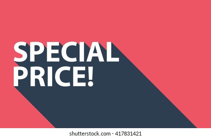 Business concept with text Special Price! and long shadow. Vector illustration.