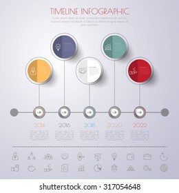 business concept timeline. Infograph template, realistic paper 5 steps infographic, vector banner can be used for workflow layout, diagram,presentation, education or any number option.