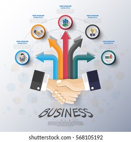 business concept timeline. Infograph template, realistic paper 5 steps infographic, vector banner can be used for workflow layout, diagram,presentation, education or any number option.
