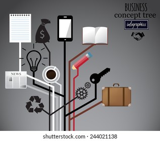Business concept tree. Vector illustration.