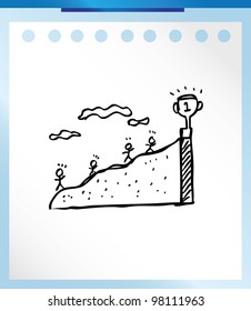 business concept trophy vector illustration doodle
