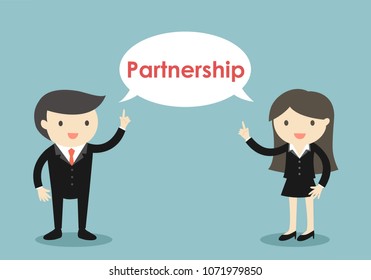 Business concept, Two bosses are business partner. Vector illustration.