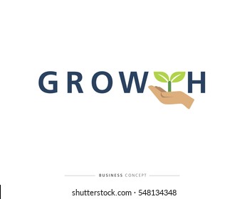 business concept and typography and growth