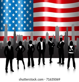 Business concept with USA flag