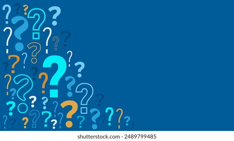 Business concept vector with colorful question marks and copy space