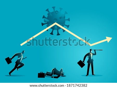 Business concept vector illustration of business challenge and optimism during pandemic, business infographic