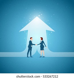 Business concept vector illustration. Cooperation, partnership, business opportunities concept. Elements are layered separately in vector file.