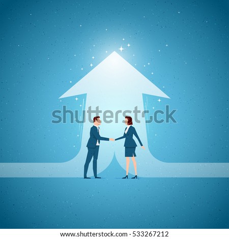 Business concept vector illustration. Cooperation, partnership, business opportunities concept. Elements are layered separately in vector file.