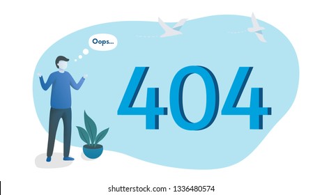 Business concept vector illustration, error 404, disconnection from the Internet, unavailable. Page not found