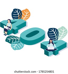 Ilustración vectorial de concepto de negocio, error 404, desconexión de Internet, no disponible, poca gente está enfadada