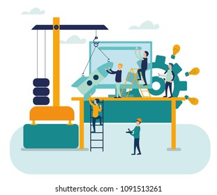 Business concept vector illustration.  Flat design business people concept. Successful team. Eps 10