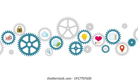 Business concept vector illustration. Gear wheel (technology) and technology.