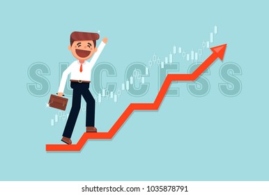 Business concept vector illustration. Growth, balance, success, success concept flat design.