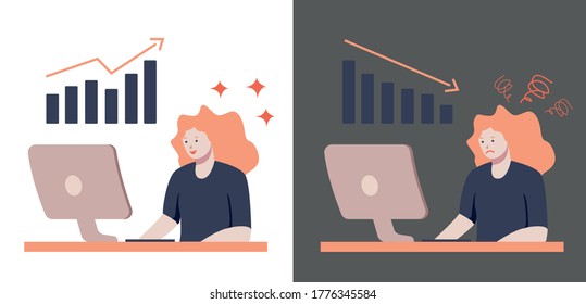 Business concept vector illustration. Business growth with chart illustration