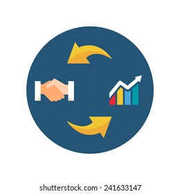 Business concept. Vector illustration, icon, flat style
