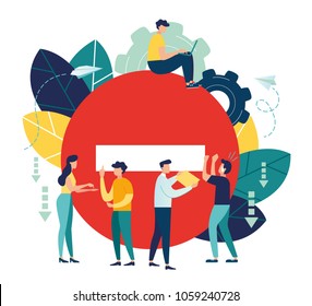 Business concept vector illustration, problems at work, stress, work, fatigue, emotions, frustration, weaknesses Business concept vector illustration, problems at work, stress, work, fatigue, emotions, frustration, weaknesses