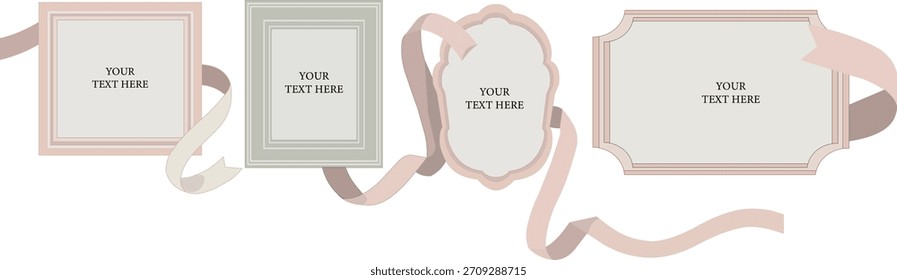 Business concept vector illustration of a set of wedding rings design on a blank card
