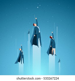 Business concept vector illustration. Team, leader, superior ability concept. Elements are layered separately in vector file.