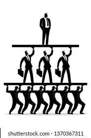 Business Concept Vector Illustration Of The Working Class Pyramid