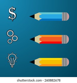 Business Concept vector illustration,pencil modern template,infographic business plan.
