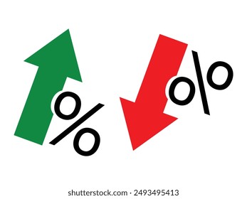 Business concept vector .Percent arrow isolated in white background	