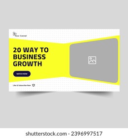 Business concept ways video thumbnail design, business ideas, customizable thumbnail, fully editable vector eps 10 file format