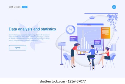 Business concept of web design for teamwork in planning data analysis and statistics include business services. Vector illustration.