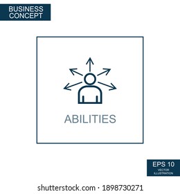 Business concept, web icon from thin lines. Abilities - Vector