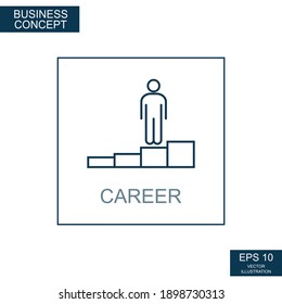 Concepto de negocio, icono web de líneas delgadas. Carrera - Vector