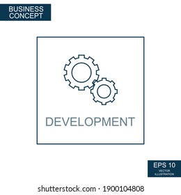 Business concept, web icon from thin lines. Development - Vector illustration