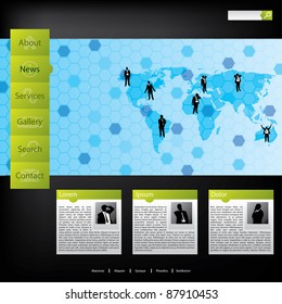 Business concept web template design with hexagon style