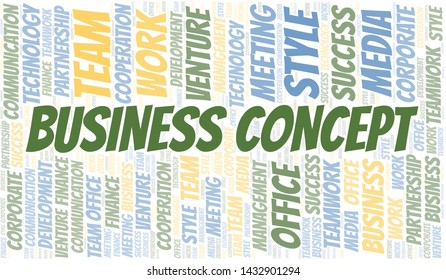Business Concept word cloud. Collage made with text only.