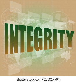 business concept: word integrity on digital background, vector