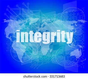 business concept: word integrity on digital background vector illustration