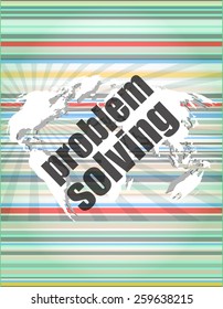 business concept: words problem solving on digital screen