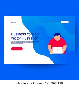 business concept. A young programmer programs the code. Creating a new project on the laptop