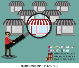 Business concept,Businessman has finding the best house for investment – Vector Illustration
Real estate,Investment,Development,vector,Passive income
