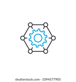 Business conception linear icon concept. Business conception line vector sign, symbol, illustration.