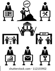 Business concept,resource,person and business style,icon set,Vector