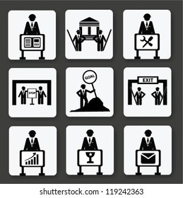 Business concept,resource,person and business style,icon set,Vector