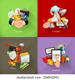 Business concepts, 3d vector icons
