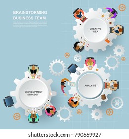Business concepts for analysis and planning, teamwork consulting, project management, financial reporting and strategy. Vector illustration.