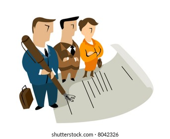 Business Concepts: Contract Signing - Vector