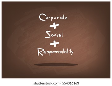 Business Concepts, CSR Abbreviation or Corporate Social Responsibility on Brown Chalkboard.